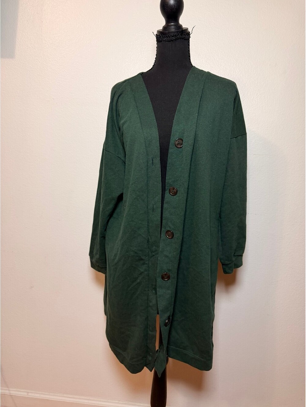 Sevda Green Button-Front Cardigan 44 Fall